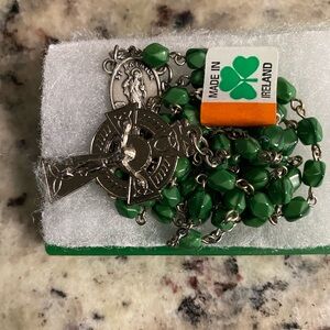 Emerald Green Rosary with Silver Details